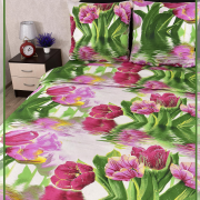 Постельное белье из бязи 1,5 спальное - Букет тюльпанов 1542
