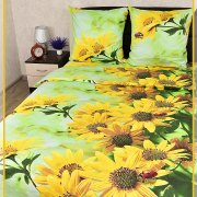 Постельное белье из бязи 1,5 спальное - Подсолнухи 1459