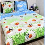 Постельное белье из бязи 2 спальное - Ромашка 3030(5652)