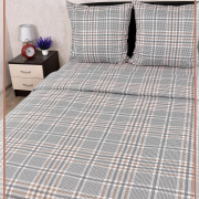 Постельное белье из бязи 1,5 спальное - Тартан вид 9/3 бз серый