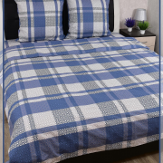 Постельное белье из Шуйской бязи 2 спальное с евро простыней - Австралийская клетка 21882-1