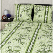 Постельное белье из Шуйской бязи 1,5 спальное - Бамбук зеленый 5758-2