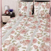 Постельное белье из Шуйской бязи 2 спальное - Чайные розы 21954-1