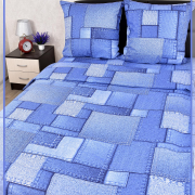 Постельное белье из Шуйской бязи 1,5 спальное - Джинса 21959-1