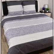 Постельное белье из Шуйской бязи Семейное - Графит 9541-1