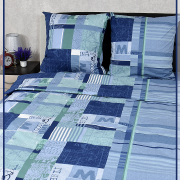 Постельное белье из Шуйской бязи 2 спальное - Гуднайт синий 20605-2