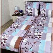 Постельное белье из Шуйской бязи 1,5 спальное - Кофе 7886-1