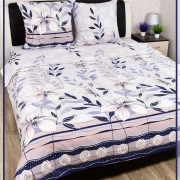 Постельное белье из Шуйской бязи 2 спальное б/ш - Лилии 8589-1