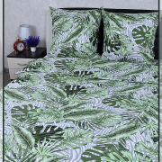 Постельное белье из Шуйской бязи 2 спальное - Монстера 21525-1
