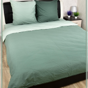 Постельное белье из Шуйской бязи 2 спальное с евро простыней - Однотонный зеленый 21014-5