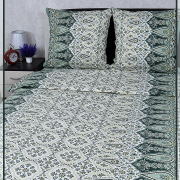 Постельное белье из Шуйской бязи 1,5 спальное - Огурцы зеленые 6229-8