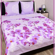 Постельное белье из Шуйской бязи 2 спальное б/ш - Орхидея 8000-1