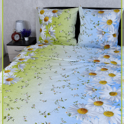 Постельное белье из Шуйской бязи 1,5 спальное - Полевые ромашки 8169-1