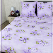 Постельное белье из Шуйской бязи 2 спальное - Роза сиреневая 6744-3