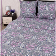 Постельное белье из Шуйской бязи 1,5 спальное - Серые птички 21957-1