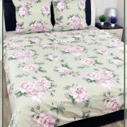 Постельное белье из Шуйской бязи 2 спальное б/ш - Шиповник 7418-1
