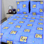 Постельное белье из Шуйской бязи 1,5 спальное - Стамбул синий 6453-1