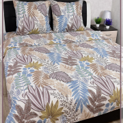 Постельное белье из Шуйской бязи 2 спальное с евро простыней - Тропики 21856-1