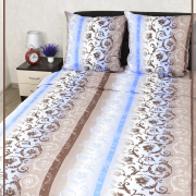 Постельное белье из Шуйской бязи 2 спальное - Вензель 7599-1