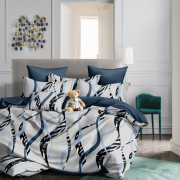 Постельное белье из поплина 2 спальное с простыней на резинке 160х200 - 8058