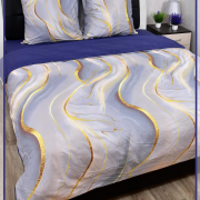 Постельное белье из поплина 2 спальное с простыней на резинке 160х200 - 8091