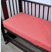 Простыня трикотажная на резинке 60х120 - (м) - коралловый