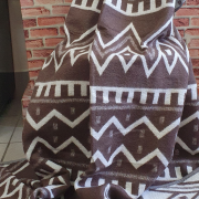 Одеяло байковое 140*205 - Коричневый зигзаг