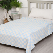 Одеяло байковое 140*205 - См голубая клетка крупная