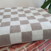 Одеяло байковое 140*205 - См капучино клетка крупная