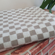 Одеяло байковое 140*205 - См капучино клетка мелкая