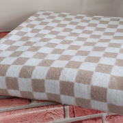 Одеяло байковое 140*205 - См кофейная клетка мелкая