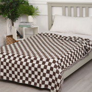 Одеяло байковое 140*205 - См коричневая клетка крупная