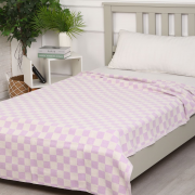 Одеяло байковое 140*205 - См сиреневая клетка крупная