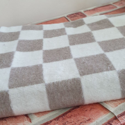 Детское байковое одеяло 100*140 - Капучино клетка крупная 100% хлопок