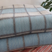 Одеяло шерстяное 50% 140*205 - Бело-серо-голубой микс О-1