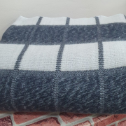 Одеяло шерстяное 50% 140*205 - Серая клетка 5 О-1