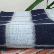 Одеяло шерстяное 50% 140*205 - Серо-сине-светло голубая клетка 1 О-1