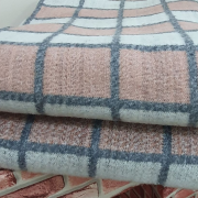 Одеяло шерстяное 50% 140*205 - Серо-терракотовая клетка О-2