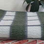 Одеяло шерстяное 50% 140*205 - Серо-зеленая клетка 2О-1