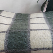 Одеяло шерстяное 50% 140*205 - Серо-зелено-желтая клетка О-1