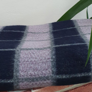 Одеяло шерстяное 50% 140*205 - Сине-серенево-серая клетка 1 О-1