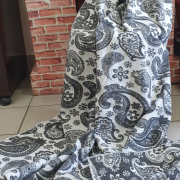 Одеяло шерстяное 70% 170*205 - Жаккард серый Огурцы