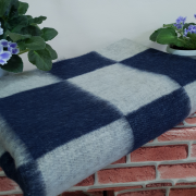 Детское одеяло шерстяное 70% 4001 - 0*1 40 Клетка синий)