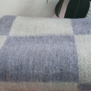 Детское одеяло шерстяное 70% 100*140 - 400 гр. Клетка серый (С-103) (светло-серый)