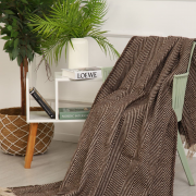 Плед шерстяной 50% 4001 - 40*2 0 Геометрия шоколад)