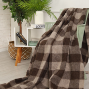 Плед шерстяной 50% 4001 - 50*2 10 Клетка шоколад)