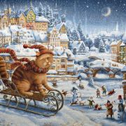 Купон гобеленовый 70x100 - Зимние забавы Шишкин Е.