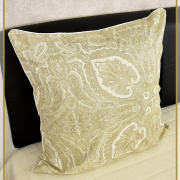 Наперник из тика пуходержащего 70х70 - На молнии Вензель бежевый с кантом